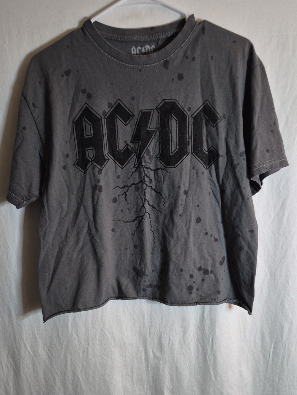 AC/DC Black Graphic Crop Top